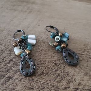 Dark metal dangle earrings